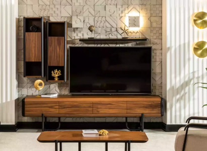 Wall unit cabinet shelf cabinets wall units sideboard coffee table 5-piece set.